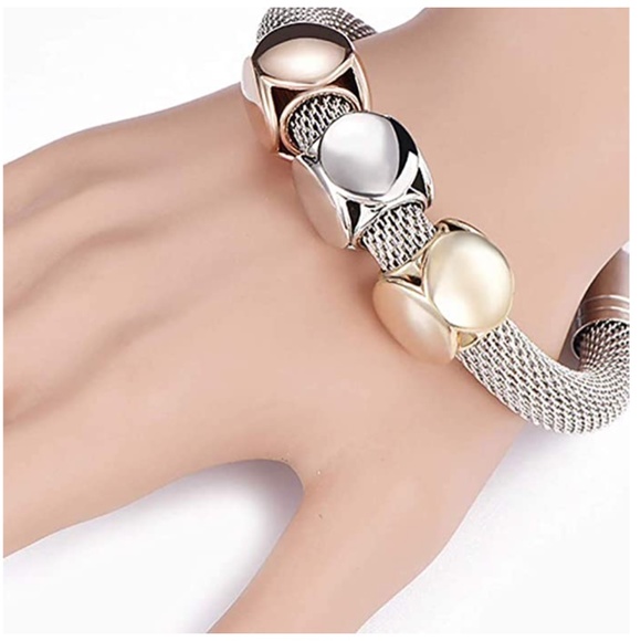 Silver Plated Bead Charms Bracelet - Picture 5 of 6